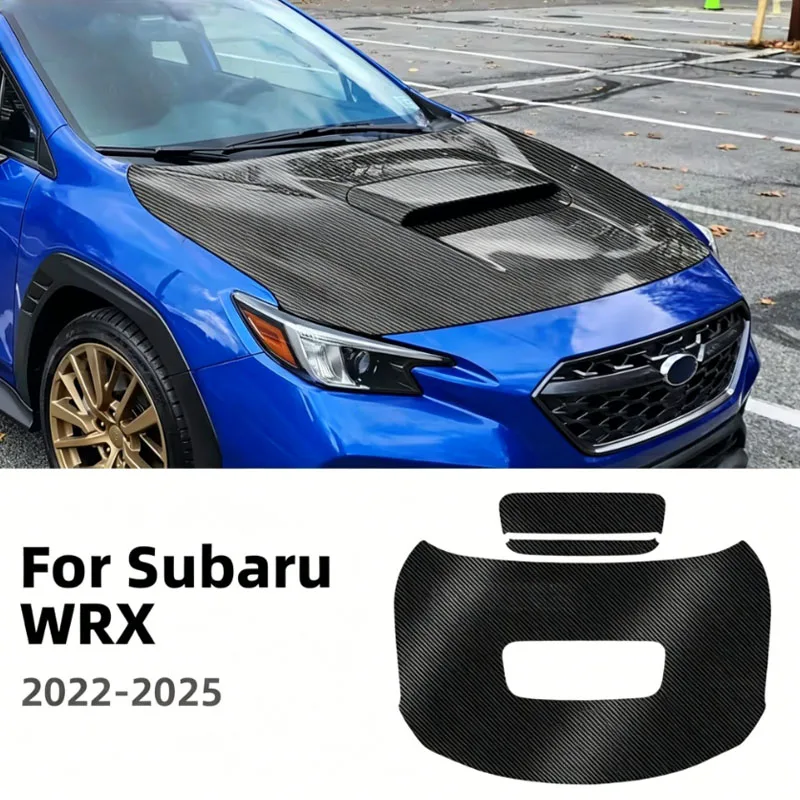 for Subaru WRX 2022 2023 2024 2025 Car Hood Roof Paint Protection Film Gloss Black Carbon Pattern Anti-Scratch TPU Sticker