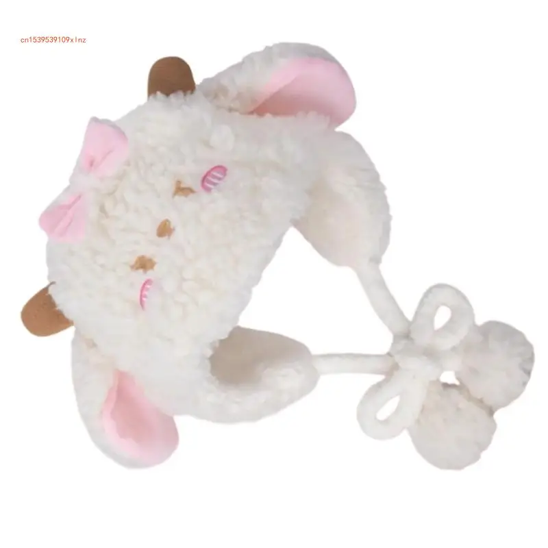 Lace Trim Lamb Hat Plush Earflap Hat Ear Protective Hat Girl Cold Weather Caps