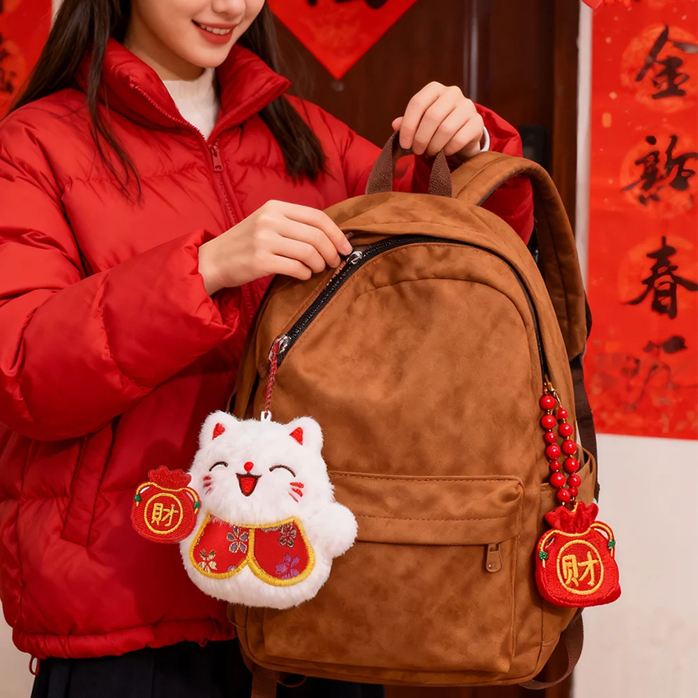 Amuleto de la Suerte Festivo para Bolsos, Diseño de Peluche Suave y Agradable. Charm para Bolsos y Mochilas