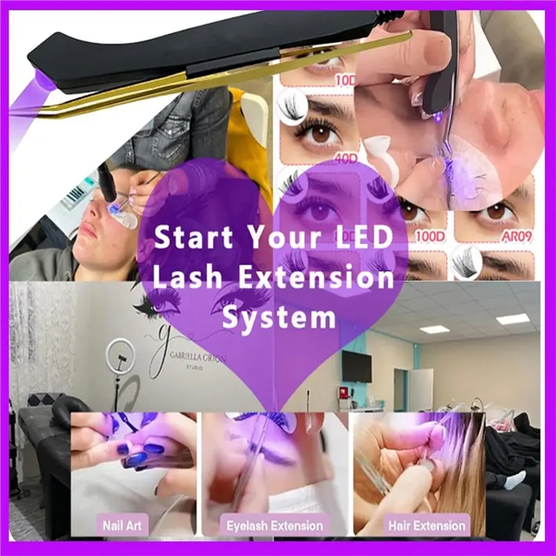 AB41-Uv Lash Light For Eyelash Extensions Glue Curing Lamp With Foot Pedal Portable Wrist Uv Led Light EU Plug