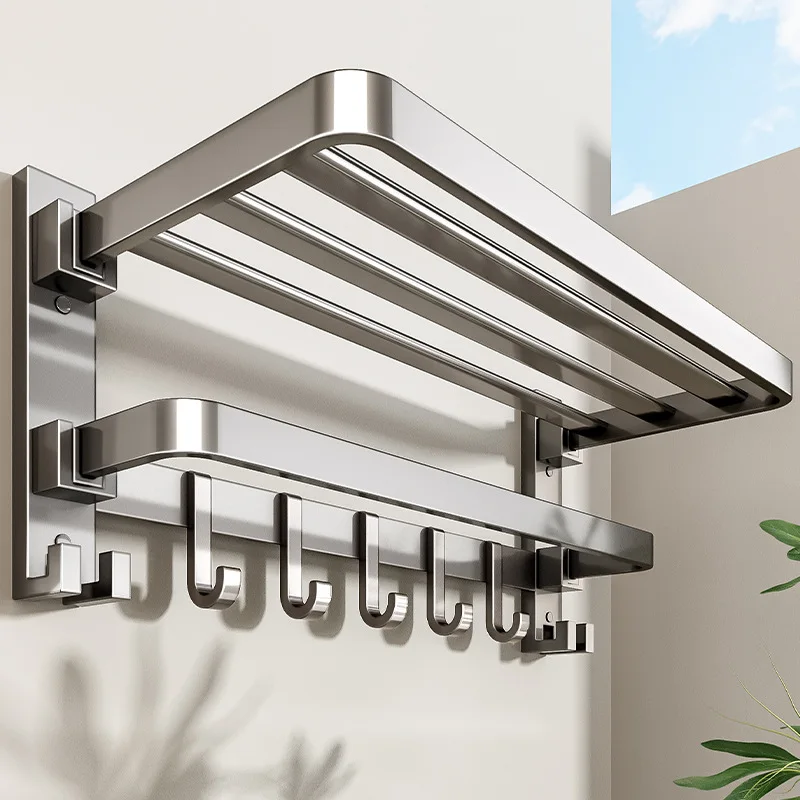 

Towel rack, bathroom, non-punching towel hanging rod, bathroom, toilet, bath towel integrated