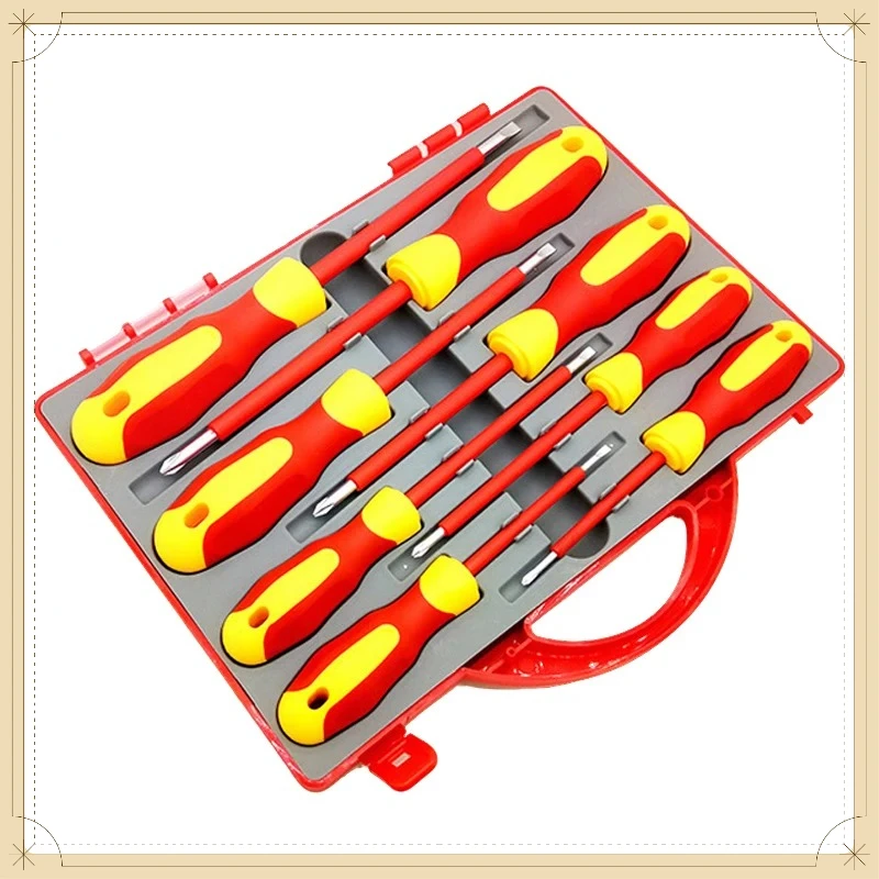 8Pcs Insulated Screwdriver Set Slotted Phillips High Voltage Resistant Professional Electrician Electrical Repair Hand Tools