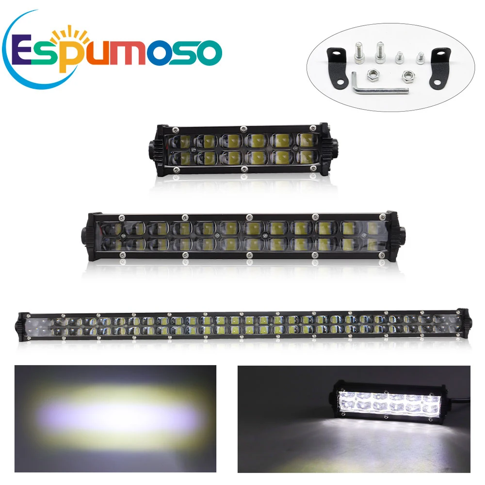 8/14/32/42 INCH Led Light Bar 6000k Flood Spot Combo Led Driving Light For Offroad Car Truck 4x4 SUV ATV Boat 12V 24V IP68