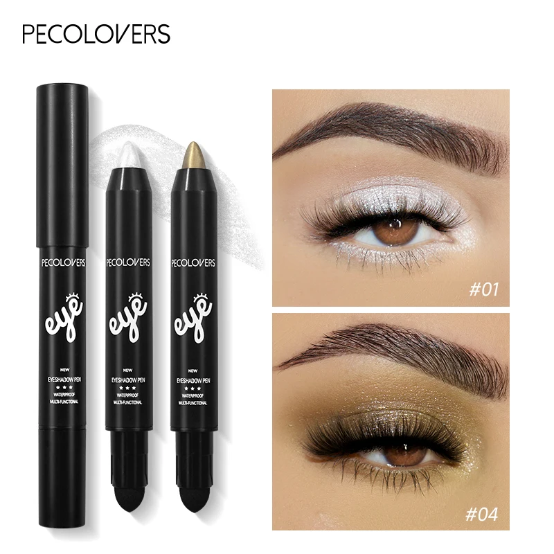 1 adet parlak kalem Eyeliner kalem yalan ipekböceği vurgulayıcı kalem gözler köşe parlatma inci Glitter göz farı sopa