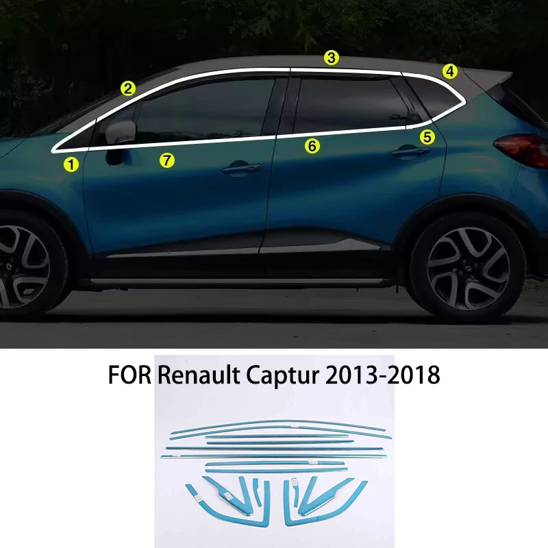 

Автомобильные аксессуары, подходят для Renault Captur 2013-2018, хромированная полоса из нержавеющей стали, накладка на порог, боковая накладка