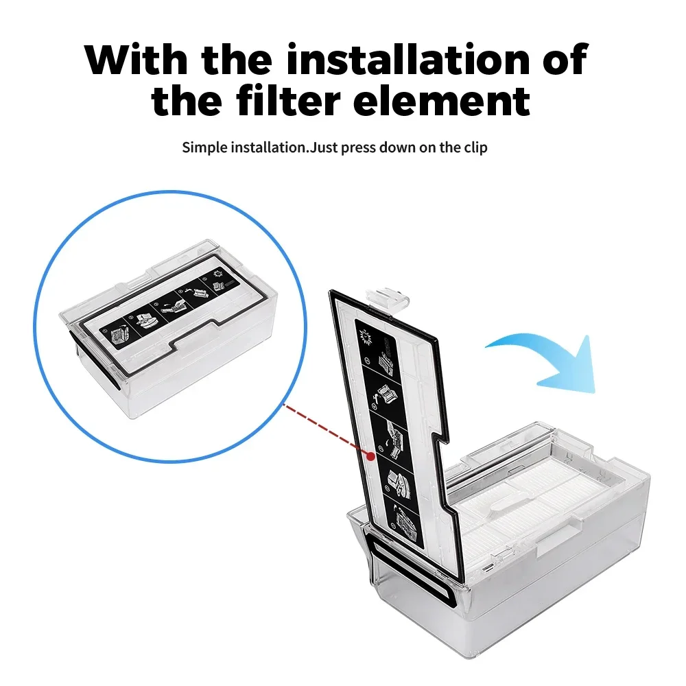 Hepa Filter/Dust Bin Kit for Roborock T7S T7SPlus S7 S70 S75 Dust Box Robot Vacuum Cleaner With Filter Part