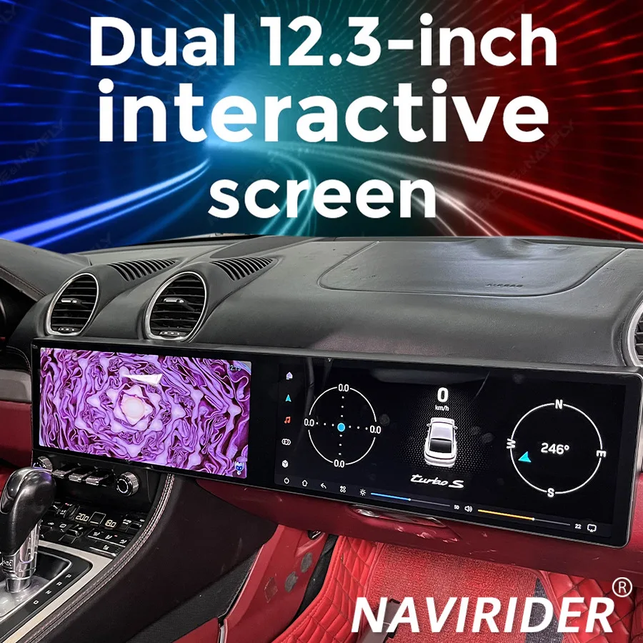 RHD Multimedia Video Player For Porsche Cayman 718 2016-2023 Android15 Auto GPS 4G Carplay Head Unit 12.3