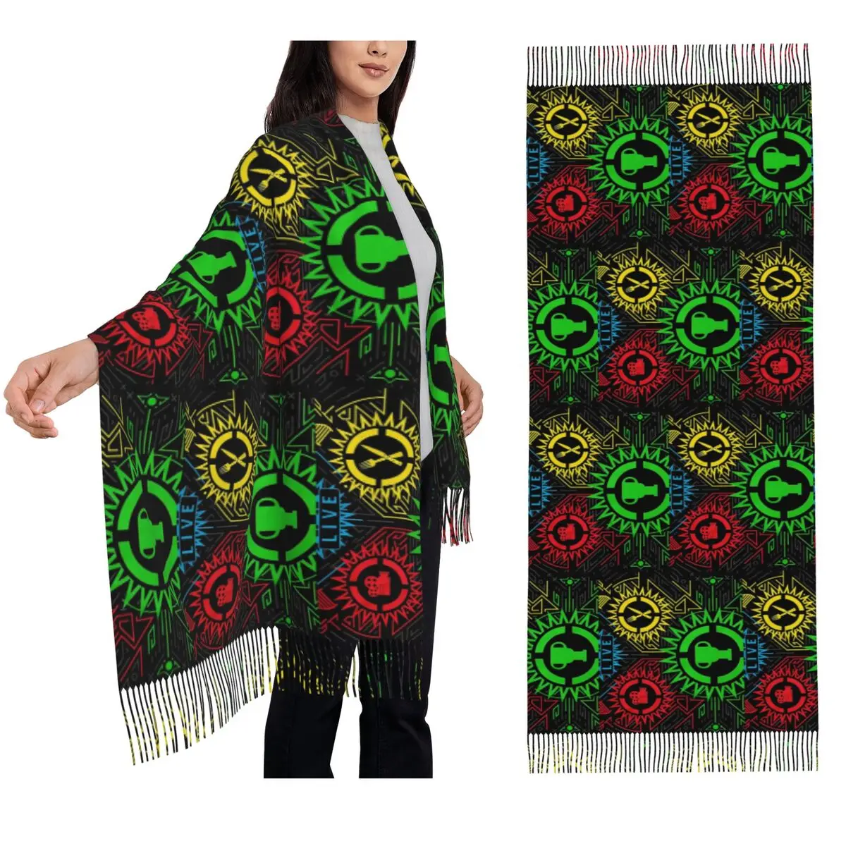 

Шарф с кисточками для женщин, мягкие теплые шали и накидки, большая осенне-зимняя шаль, накидка