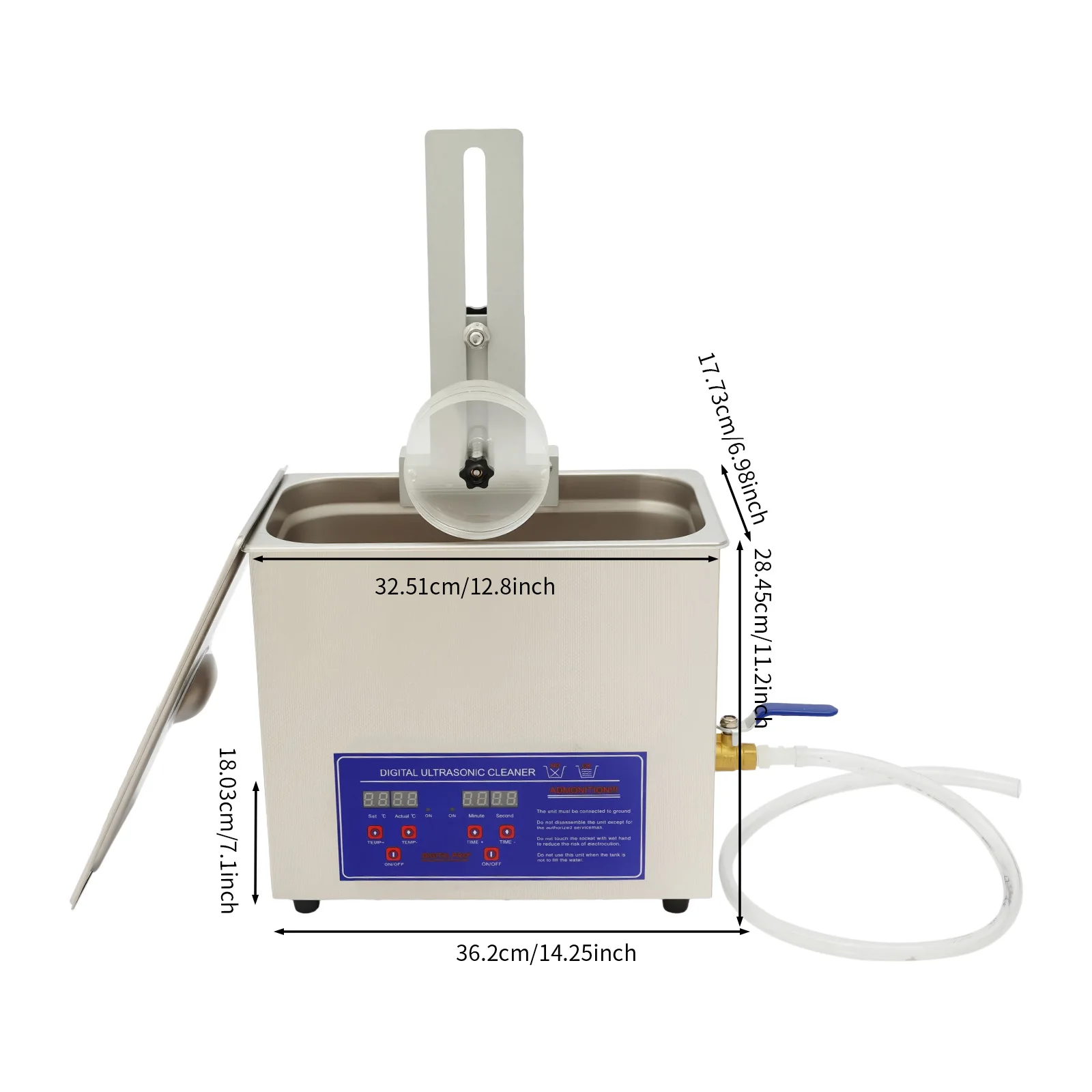 180W 6.5L Ultrasonic Cleaning Machine with Digital Timer & Heater, 40KHz Stainless Steel Washer for Jewelry, Glasses, Watches & Lab Instruments
