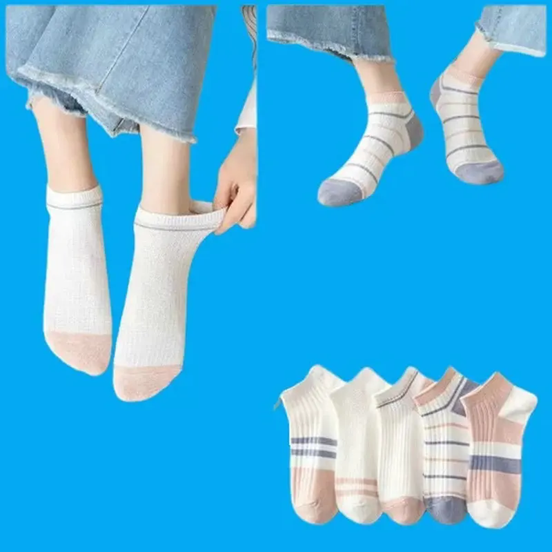 Calcetines cortos de algodón que combinan con todo para mujer, calcetín de estilo japonés, 5/10 pares, novedad de 2024