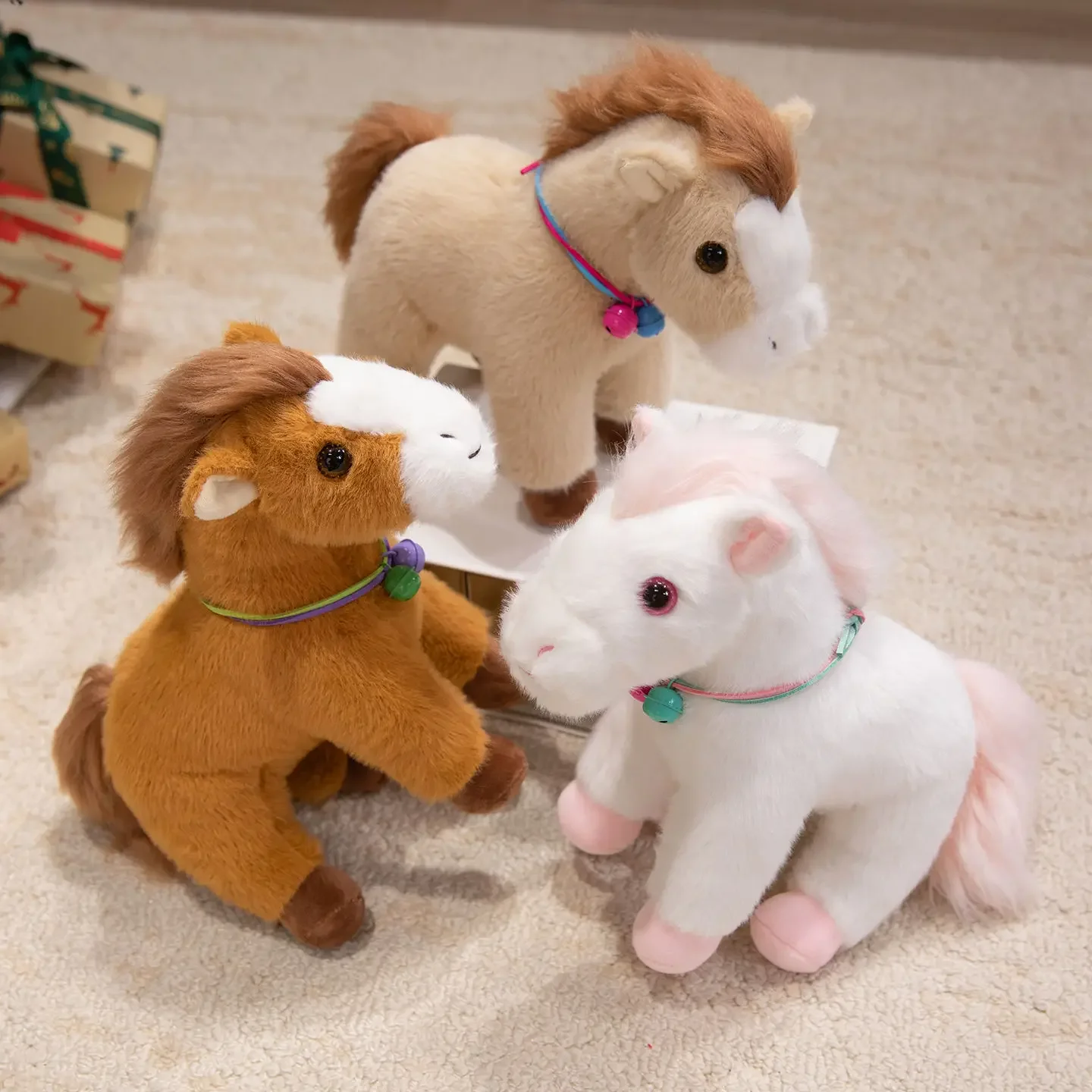 

Simulation Cartoon Horse Plush Stuffed Toys Kawaii Small Horse Bag Key Pendant Pillow Doll Home Kids Gifts Decor