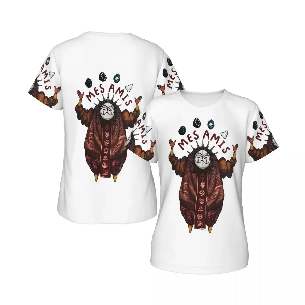 Esquie And Rock Friends Clair Obscur Expedition 33 T-Shirt for Women Crew Neck Streetwear T Shirts Women's Short Sleeve