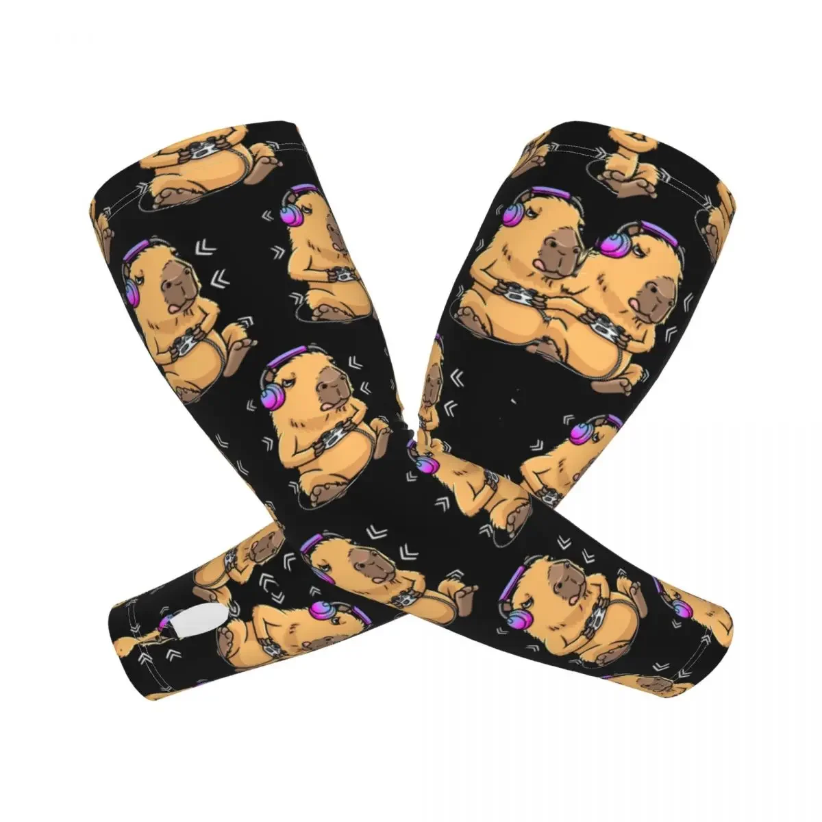 Capybara Giant Cavy Rodent Gamer Gaming Arm Sleeves Warmer Men Women UV Sun Protection Tattoo Cover Up Sport Fishing