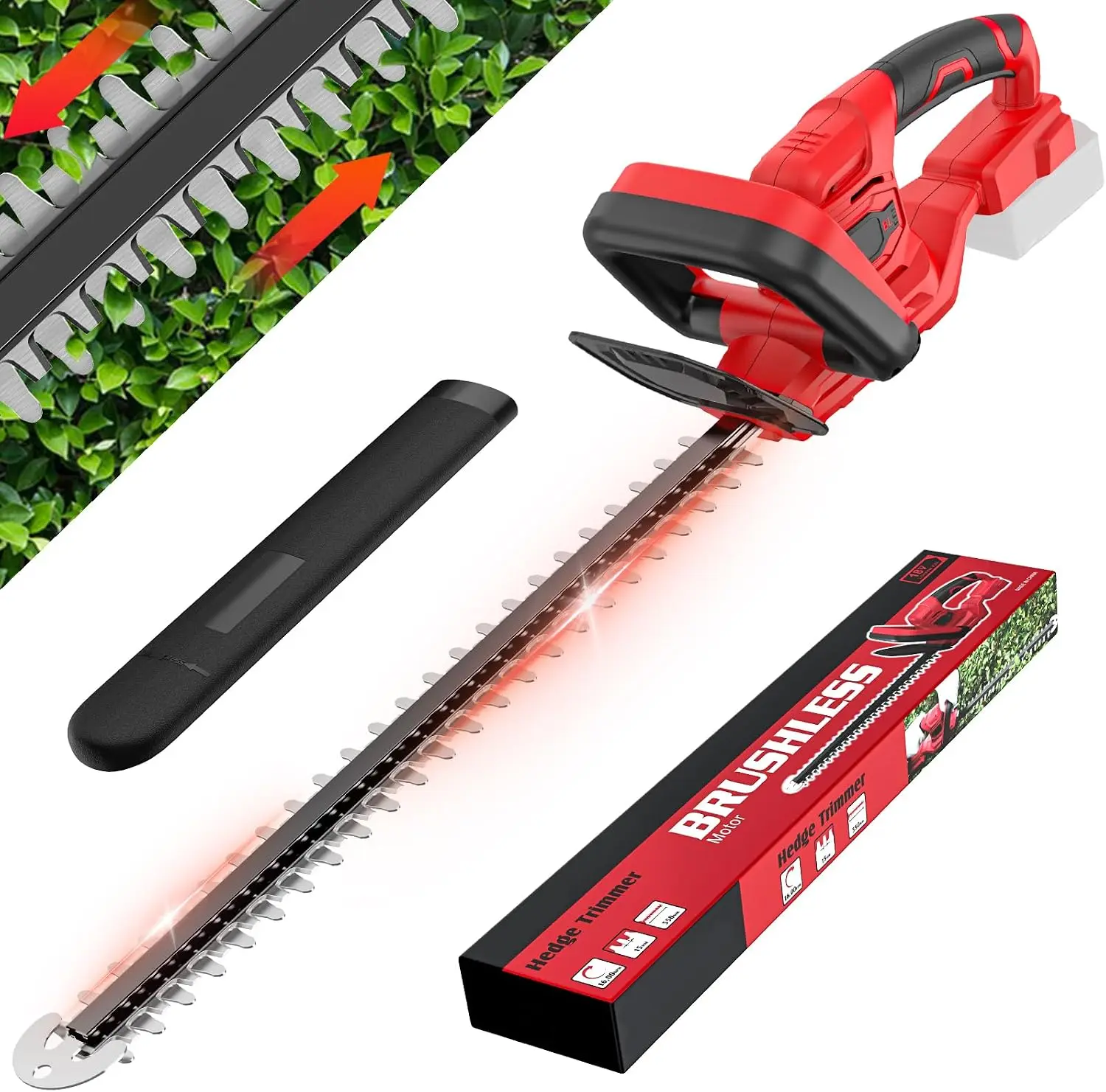 Hedge Trimmer Cordless Compatible for Milwaukee 18V Battery | (NO Battery), Electric Hedge Trimmer with Brushless Motor, 22''