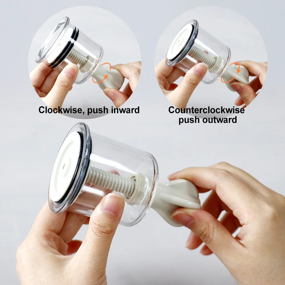 فراغ شفط الحجامة كوب المكبر الحلمة المصاصون محسن تدليك فراغ علب البلاستيك الطبية المحمولة تويست مضخة الحجامة أداة #6