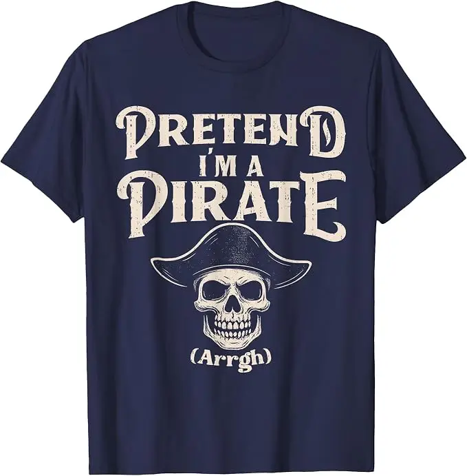 Stell dir vor, ich bin ein Piratenkostüm Lustiges Halloween-Buccaneers-Meme-T-Shirt Y2k-Humor Halloween-Kostümparty Piraten-Sprüher-T-Shirt Neuheit – Detail 11