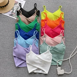 Irregular Casual Sport Camisole Women Strap Design Solid Fashion 2024 Y2K Elegant Ladies Chic Slim Tank Tops