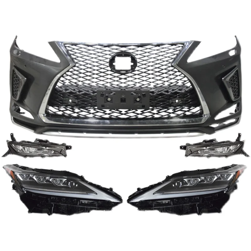 Upgrade Body Kit RX350 Car Bumpers For Lexus Rx 2016-2019 Upgrade 2021 Body Kit Include Grille And 3 Lens Led Headlight