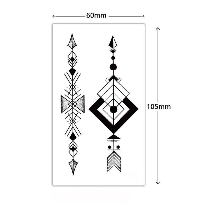 Tattoo Stickers Arrow Totem Spider Dots Geometric Patterns Planet Waterproof Temporary Fake Tato for Women Men Body Party Art