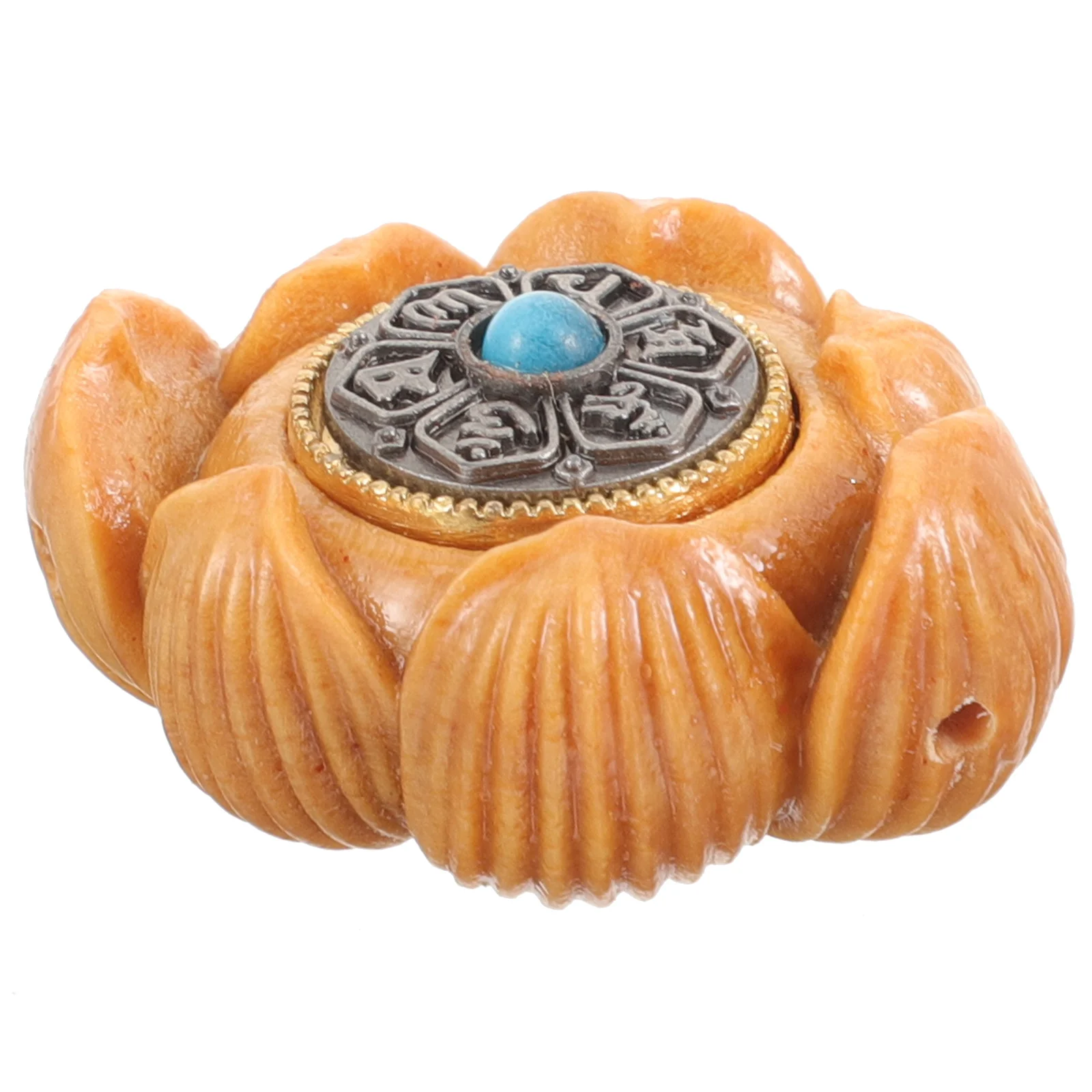 

1pcs Wooden Lotus Ornament Hand Crafted Sandalwood Carving For Office Home Desktop Decor Miniature Statue Relaxation Massage