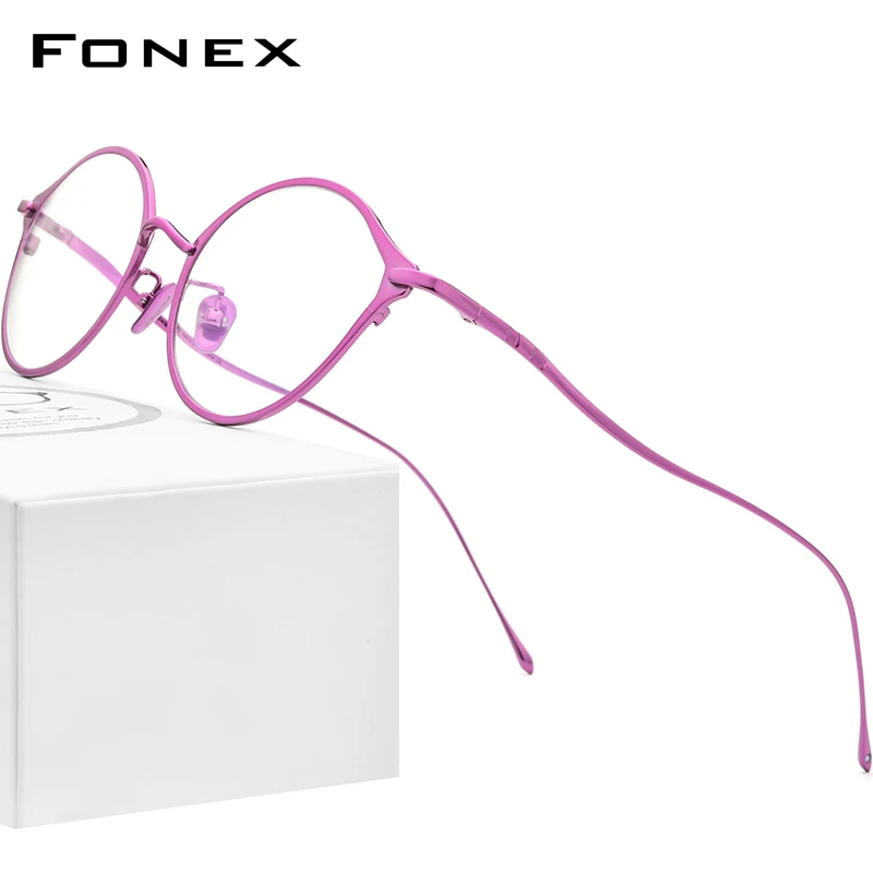 

FONEX Pure Titanium Glasses Women Retro Cat Eye Prescription Eyeglasses 2021 New Cateye Myopia Frame Eyewear F85657