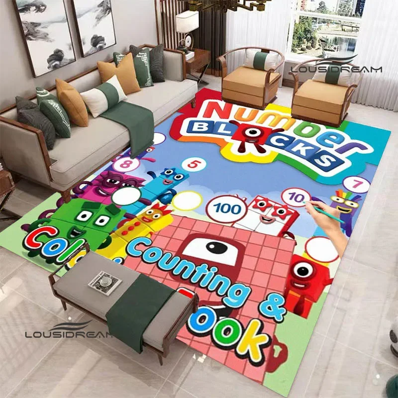 N-Number-Blocks cartoon Printed carpet non-slip carpet door mat Yoga mat bedroom decoration area rug bedroom decor birthday gift