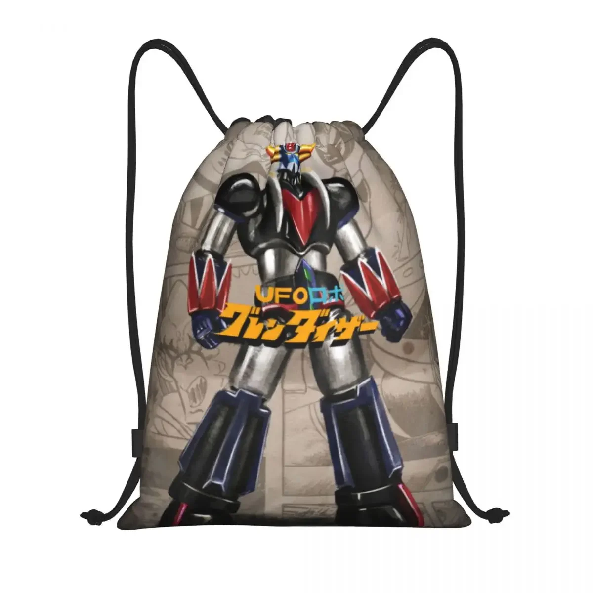 

Custom Mazinger Z Anime Drawstring Backpack Women Men Gym Sport Sackpack Portable UFO Robot Goldorak Training Bag Sack