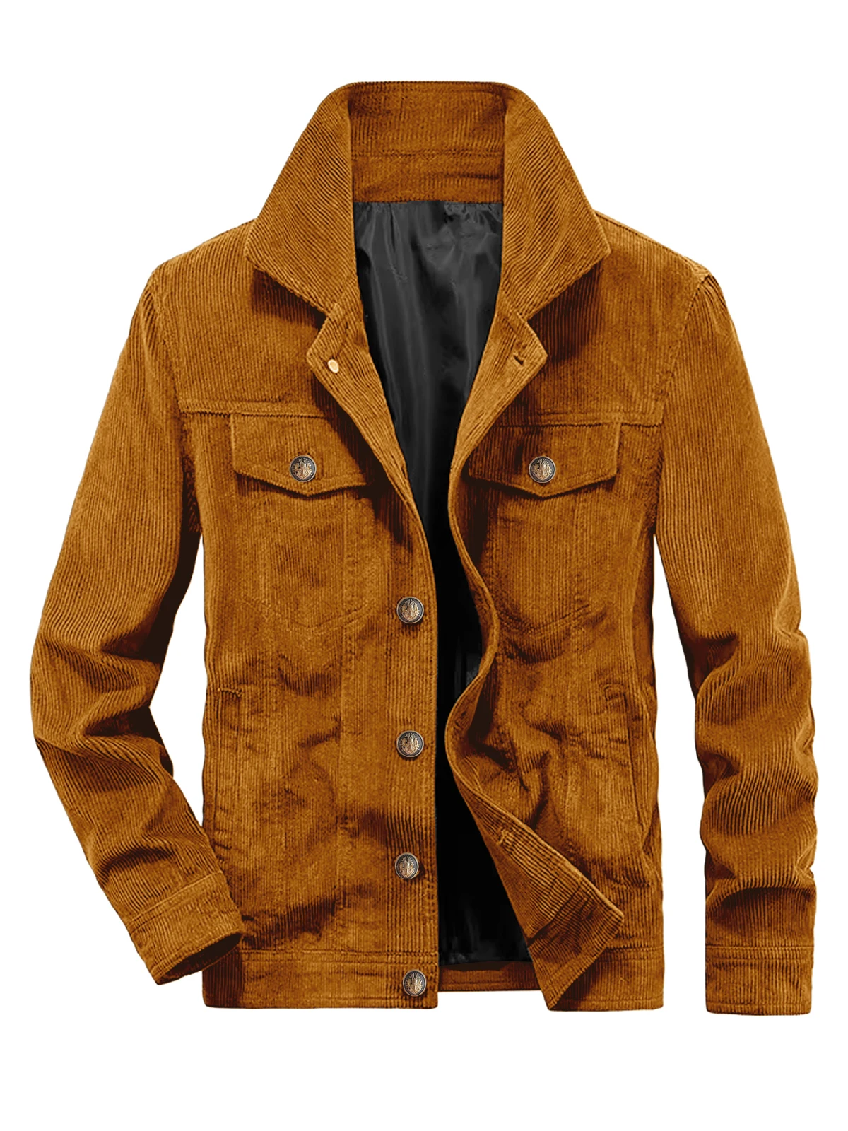 Men's Corduroy Jacket Slim Fit Vintage Style Casual Zipper Coats Long Sleeve Male Fashion Spring Autumn
