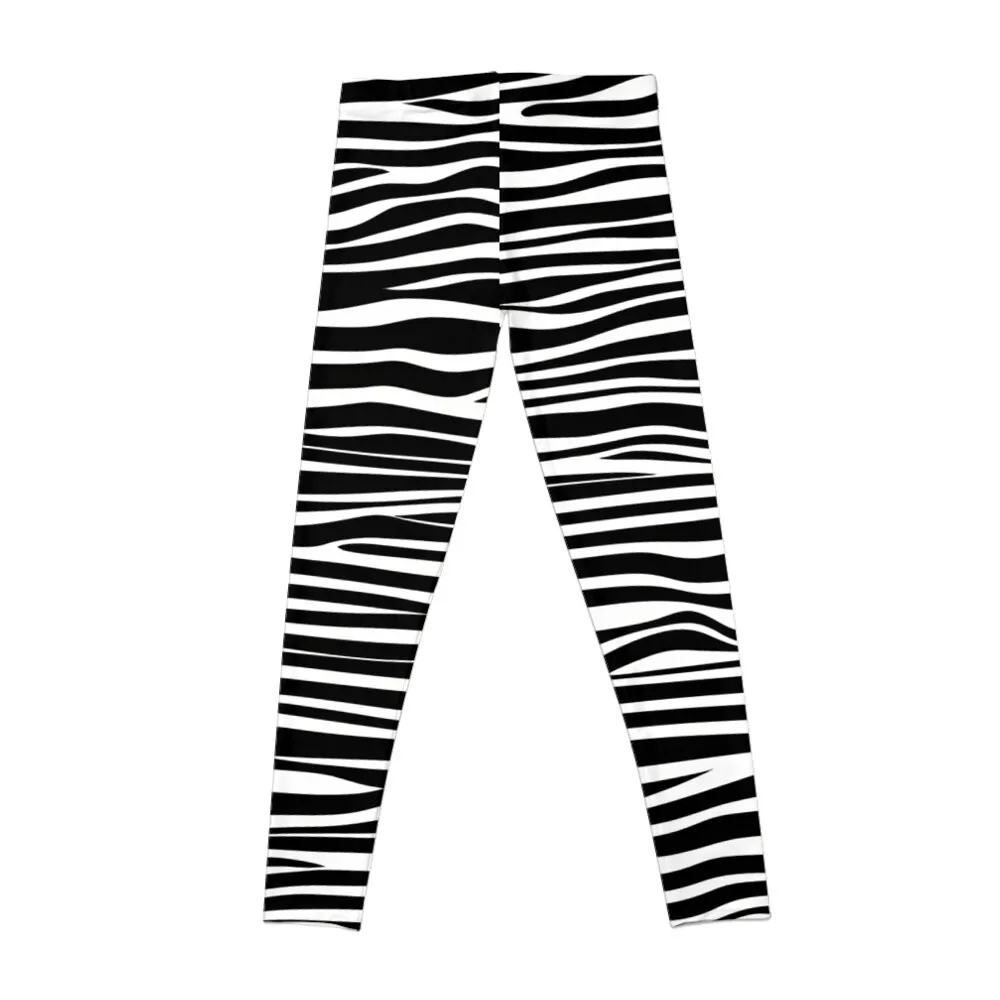 Cool Twotone Horizontal Zebra Stripes Leggings gym's sportswear gym top Womens Leggings