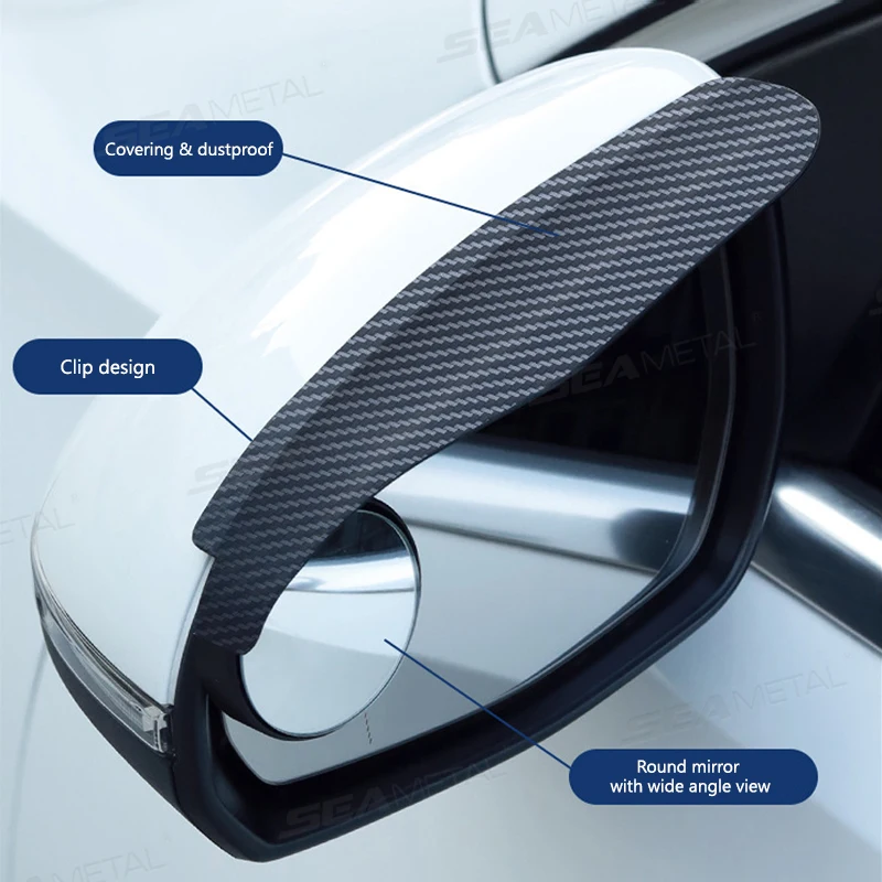 BLALION سيارة مرآة الرؤية الخلفية محدبة غير نافذ للمطر زاوية واسعة العمياء مرآة المطر درع دوران حر وقوف السيارات مرآة مساعدة #3