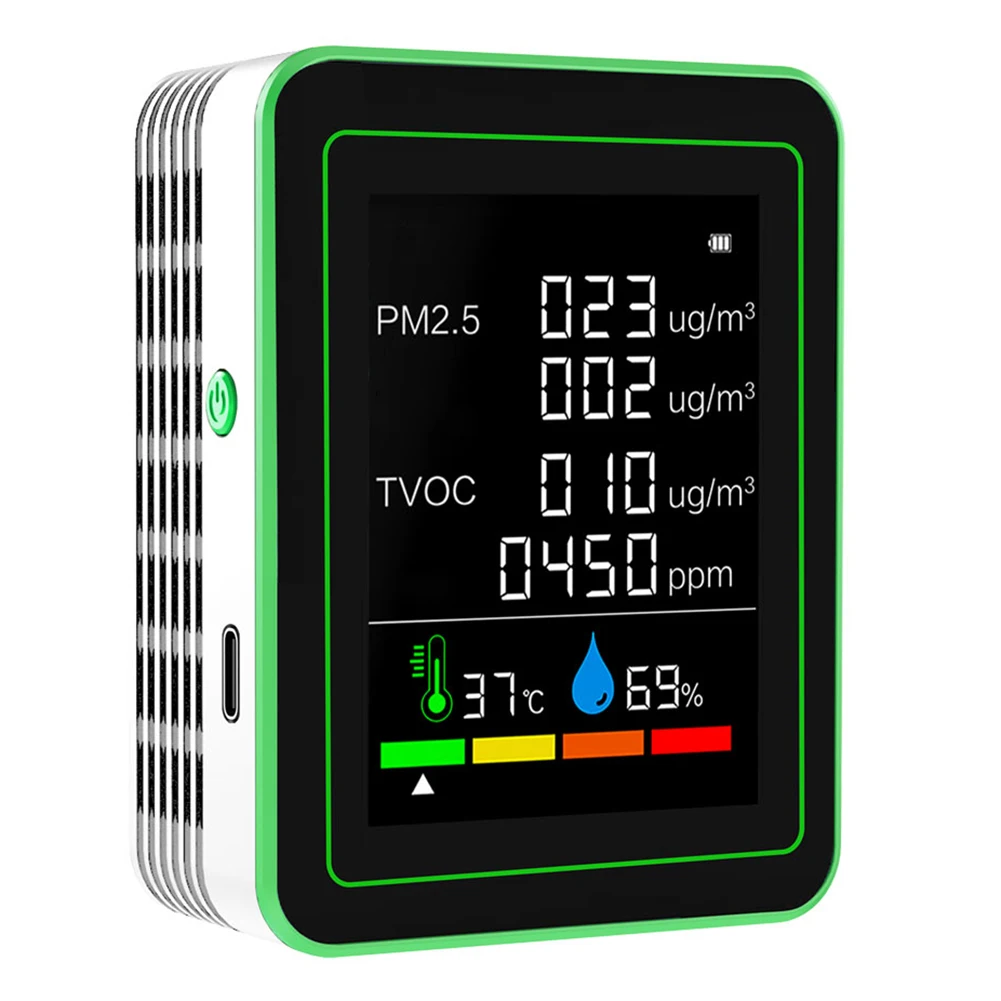 Air Quality Check 90.00x70.00x35.00mm Air Quality Monitor Temperature Detector Humidity Detector PM2.5 Detection