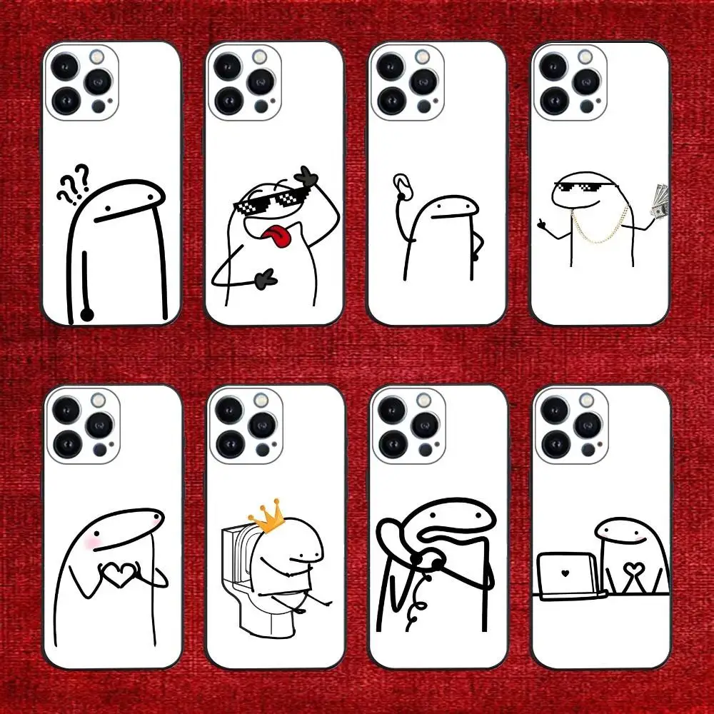 

celular flork Phone Case For iPhone 16e,16,15,14,13,12,11,Pro,X,XS,Max,XR,Plus,Mini Soft Black Cover