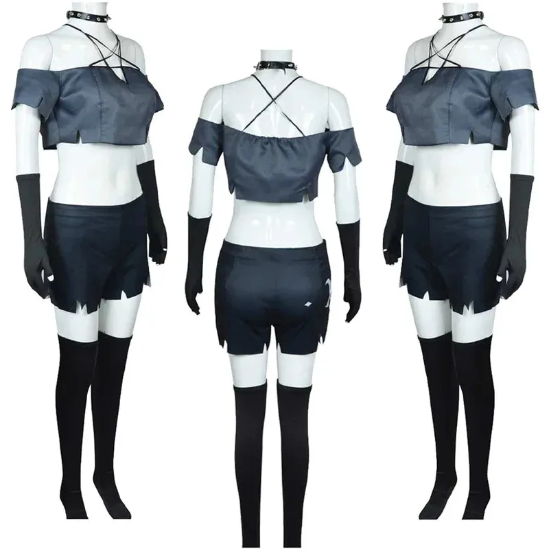 Loona Women Costume Cartoon Helluva Cosplay Boss Roelplay Outfits Neacklace Glvoes Sockings Set Halloween Party Suitsb;4.f'7;j,3