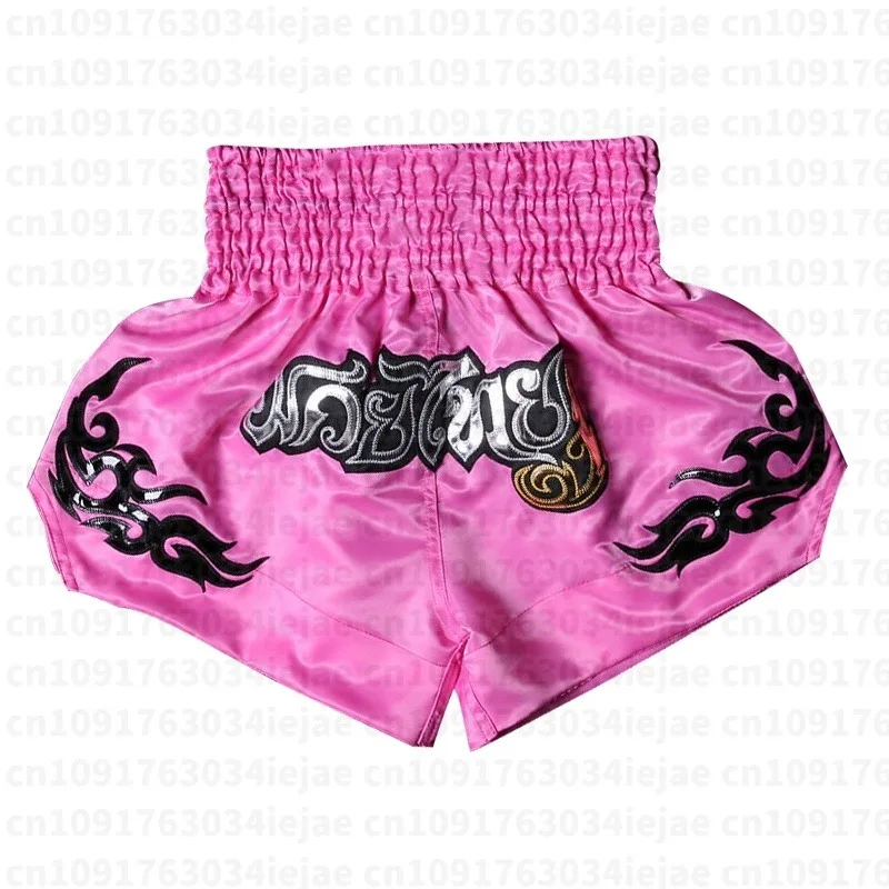 Muay Thai Shorts Men Women Kids Leopard Thai Boxing Shorts Premium Kickboxing Fight Training MMA Pants