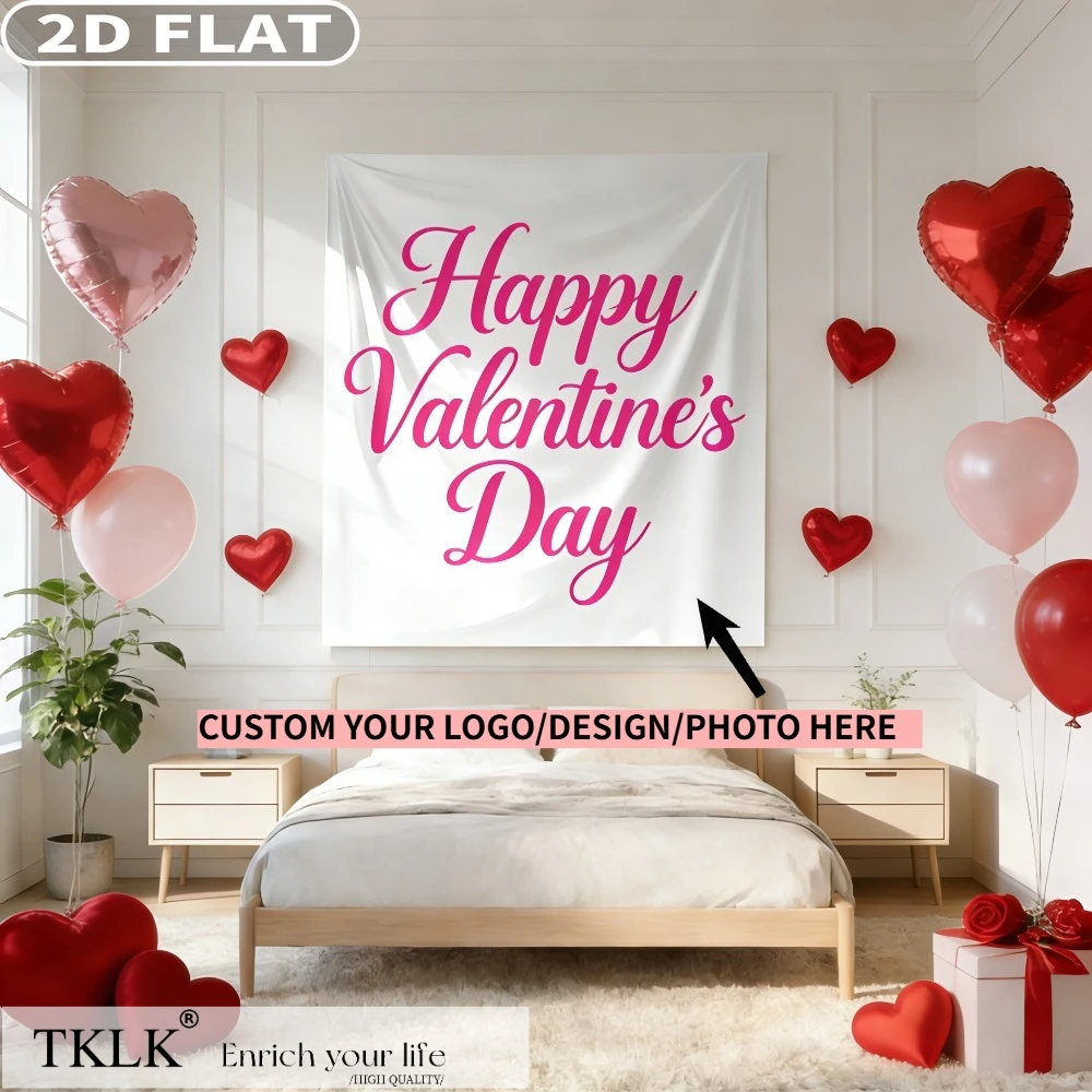 

2D Flat 1pc Custom Tapestry Banner - Personalized Photo Backdrop Wedding Decor. Polyester Hanging Banner for Home Decor
