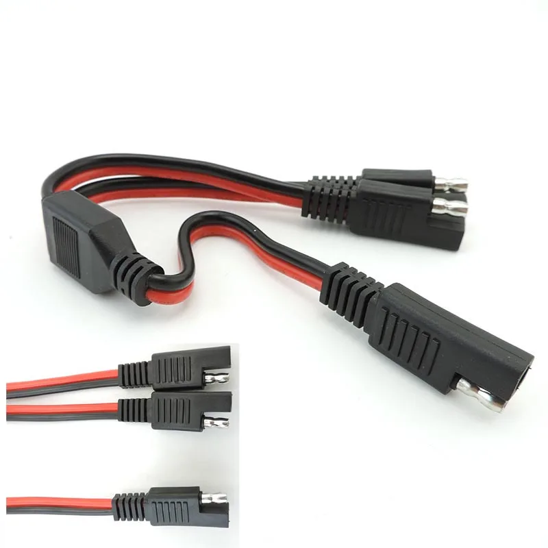 

14AWG 20A 1 SAE to 2 SAE Power cable Extension Solar Panel system Car Battery connector Splitter Quick Disconnect Plug