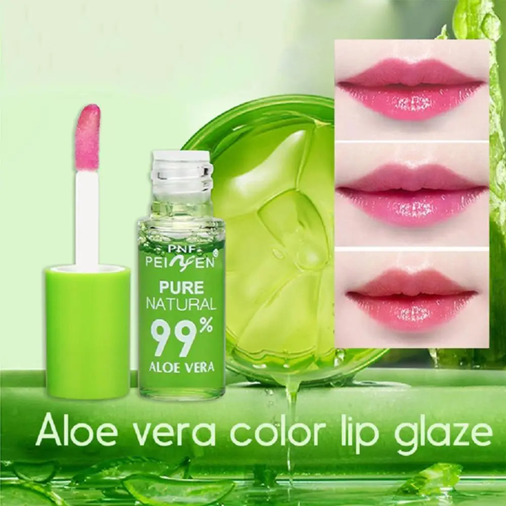 Brillo labial con cambio de temperatura, bálsamo labial que cambia de Color de Aloe Vera, no se decolora fácilmente, duradero, hidratante, nutre el maquillaje del lápiz labial