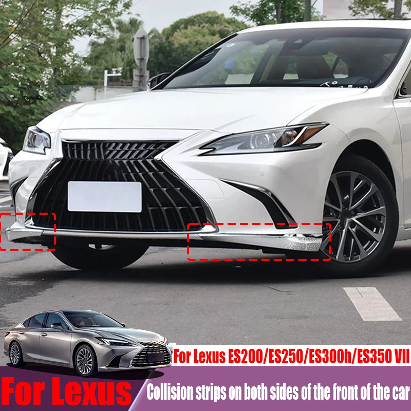 Front bumper corner protector anti-collision strip car exterior decoration accessories For Lexus ES200/ES250/ES300h/ES350 VII