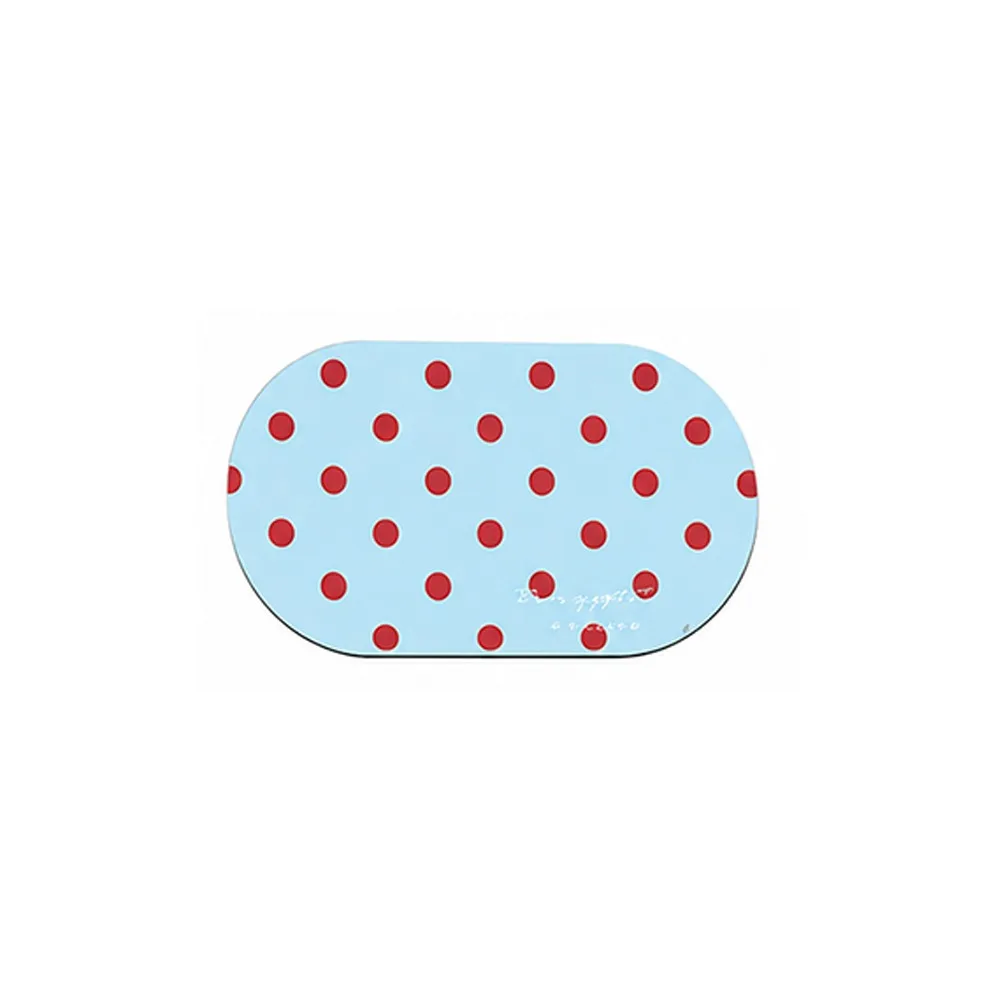 Practical Polka Dot Kitchen Floor Mat Oval Diatom Mud Entrance Doormat Anti-Slip Washable Door Rug Home Entryway