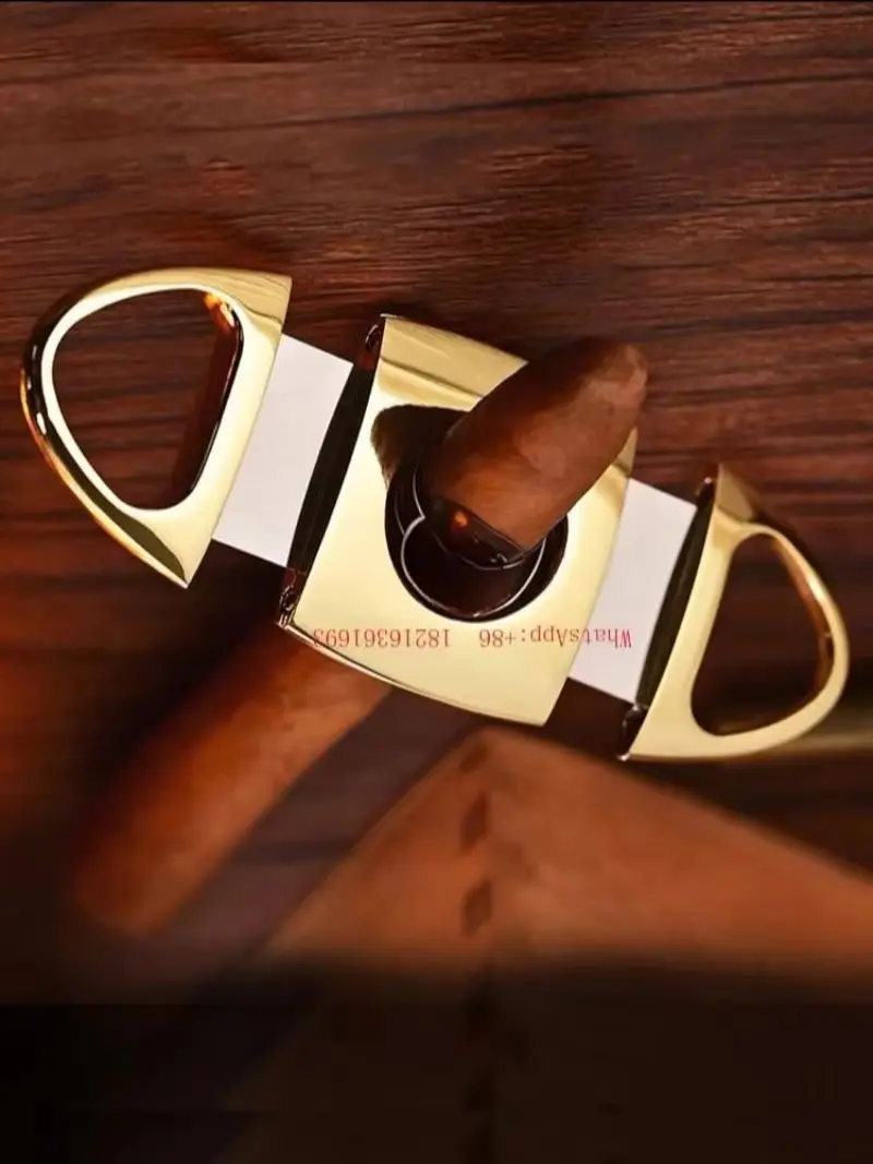 New Metal Cigar Scissors Stainless Steel Double Edged Cigar Scissors