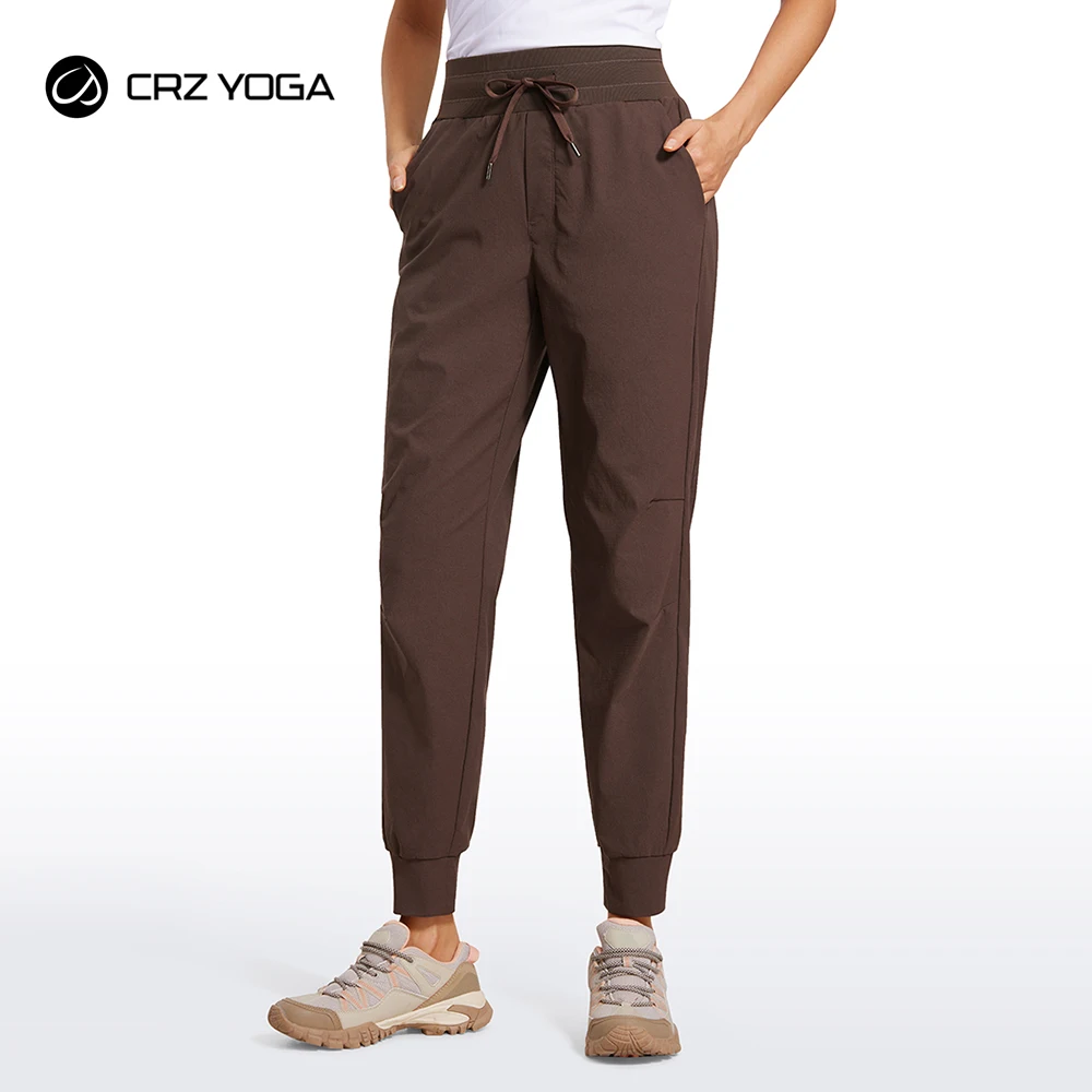 

Женские Походные штаны CRZ для йоги, легкие быстросохнущие джоггеры на шнурке с карманами и эластичной талией для путешествий, тянущиеся штаны