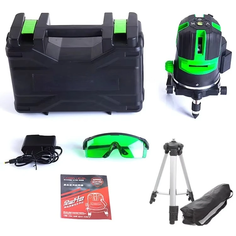 Outdoor 360 Degree Auto Rotating 2/3/5 Lines Mini Laser Leveling Machine Rechargeable Self Leveling Rotary Green Laser Level
