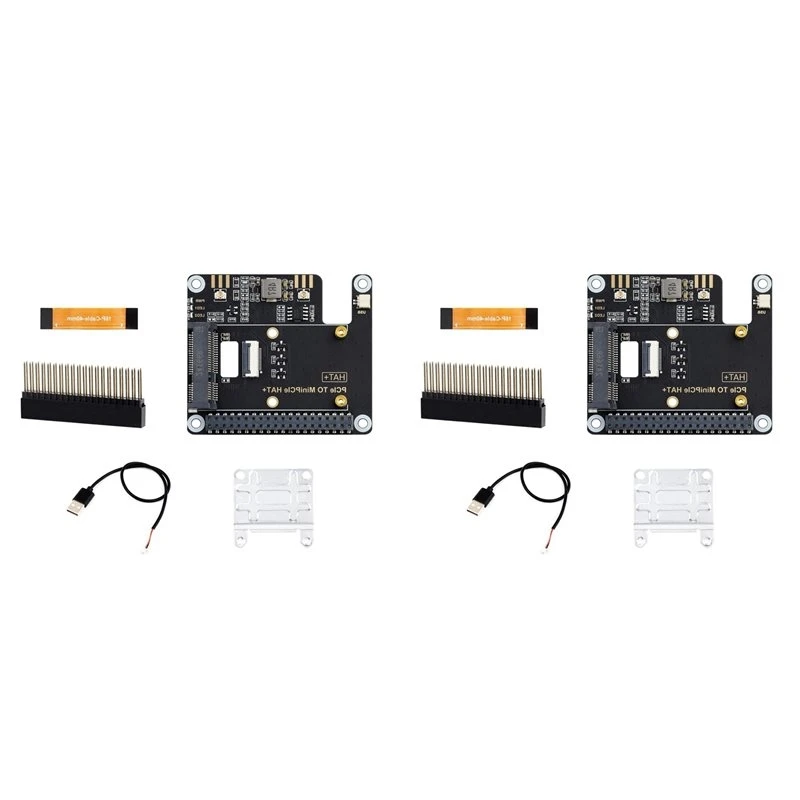 QWE-2X PCIE To Minipcie HAT+ Adapter For Raspberry Pi 5 Support Wireless Network Card USB Bluetooth AI Module