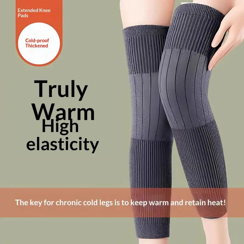 (BF06)1Pair Thick Warm Kneepad Leg Guard Cashmere Knee Protector Windproof Coldproof Leg Warmer Women Men KneeCap Leg Sleeves