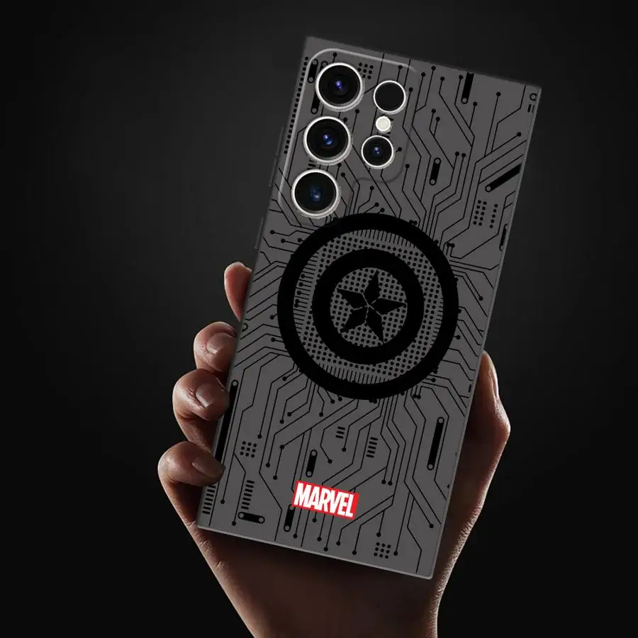 Marvel herói logotipo caso de telefone para samsung s21 s23 s22 s24 s25 plus s21 s22 s23 s24 s25 ultra s21 s23 s20 fe fosco