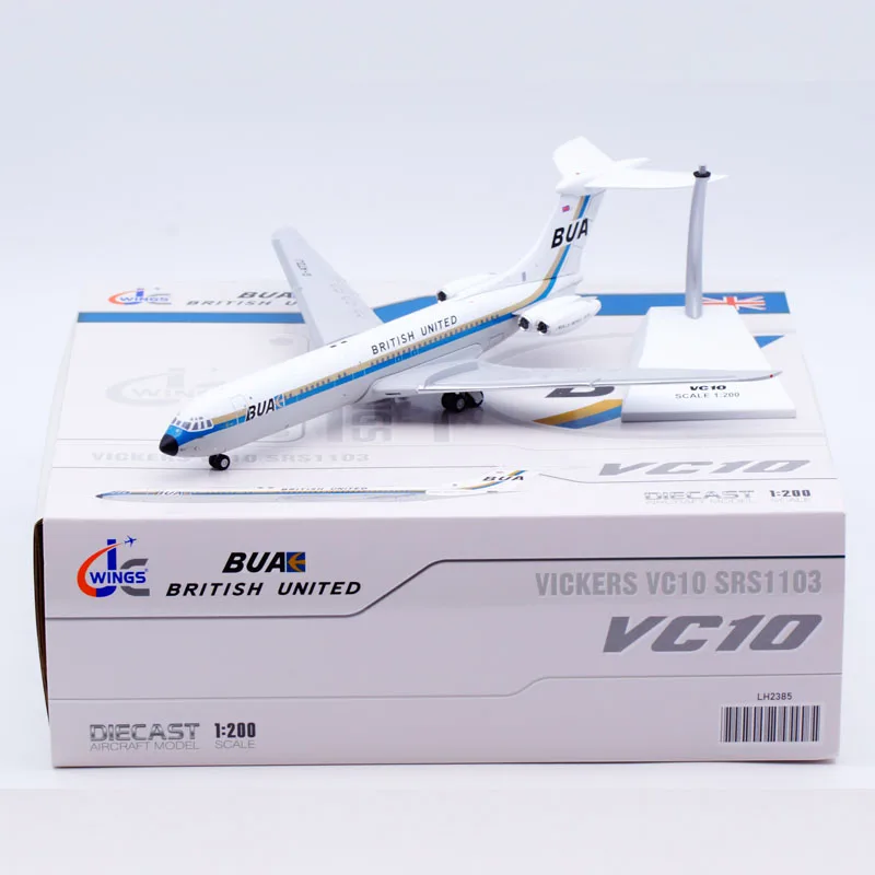 LH2385 Aereo da collezione in lega regalo JC Wings 1:200 British United Airways Vickers VC10 Srs1103 Diecast Aircraft Jet Model G-ATDJ