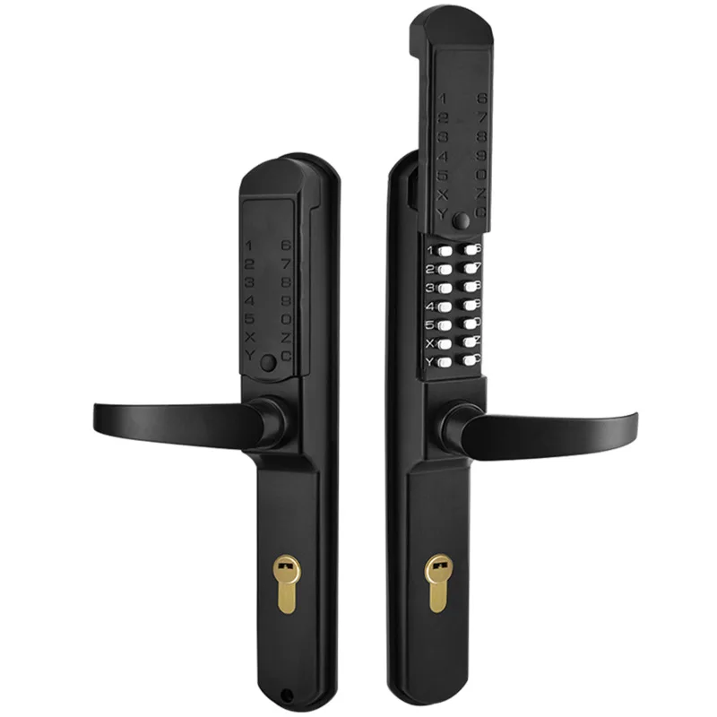 Double-sided mechanical combination lock door lock sliding cover waterproof villa courtyard door garden fence wooden door lock