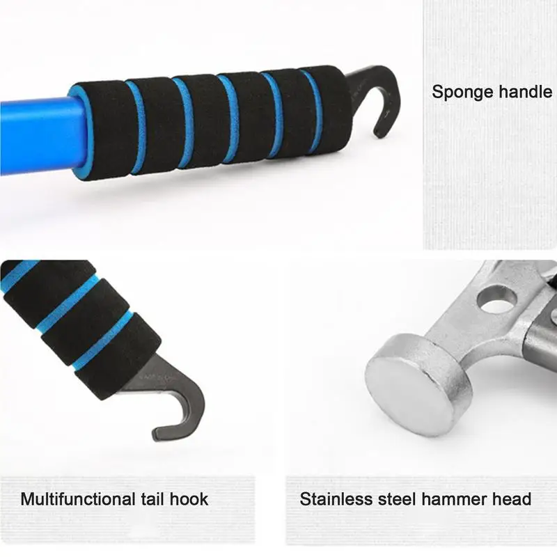 Camping Hammer With Hook Shock-Absorbent Tent Alloy Camping Stake Hammer Multifunctional Hammer With Bottle Opener Portable Tent