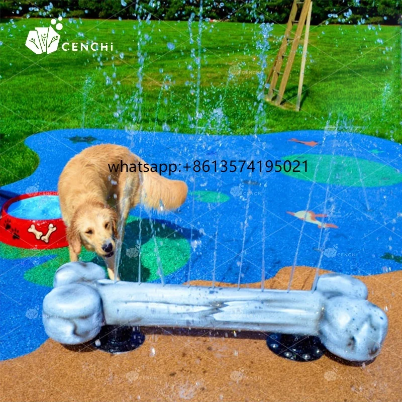 

Cenchi Public Backyard Splash Dog Bone Aqua tous Doggie Water Park Training Agility Equipment Spray Product Water Toy Pet Pads