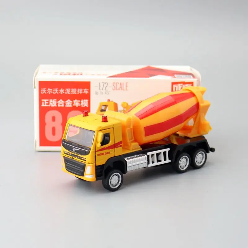 

Diecast Metal Toy Car Model 1:72 Scale Cement Mixer Truck Engineering Pull Back Educational Collection Gift Kid Match Box